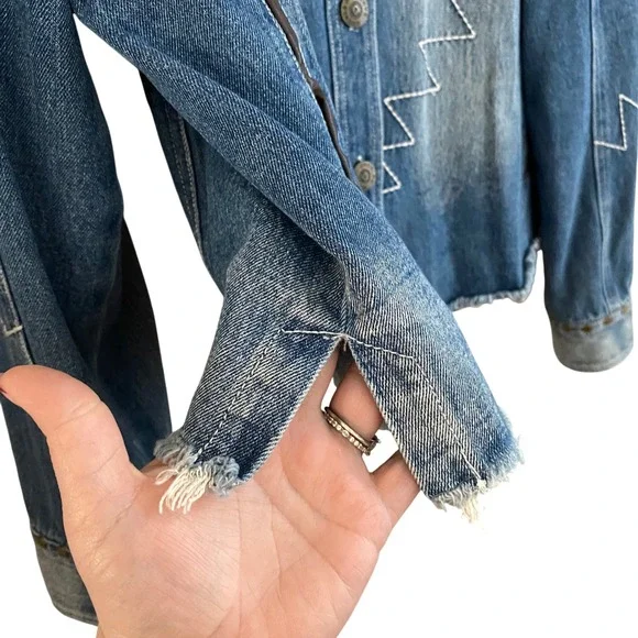 Double D Ranch PLUS Boho Western Desert Dry Goods Embroidered Jean Jacket Sz 1X - Picture 5 of 12